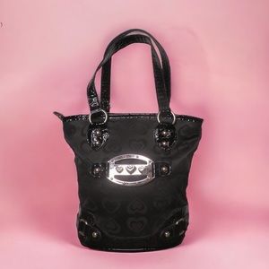 Y2K 90s Heart Black Mini Bucket Bag